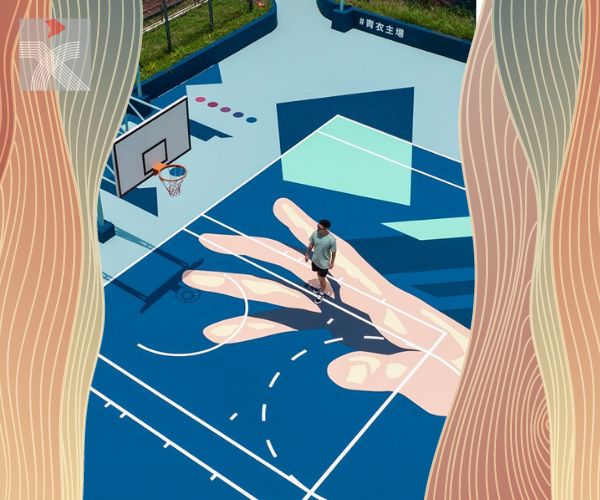 青衣天台籃球場換新裝 駐港街頭藝術家TAXA加入巨型彩繪元素