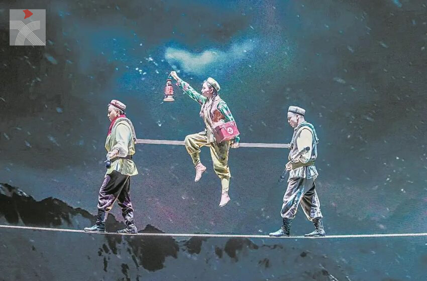  雜技劇《天山雪》廣州首演 滬疆技藝交融共繪歷史長卷